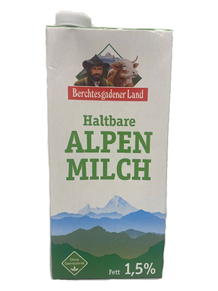 Berchtesgadener Land Alpen Milch 1,5% Fett 12 x 1l